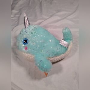 Plush Teal Narwhal - About 11‎ Inches Long